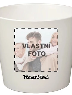 Biely keramický kvetináč s fotografiou - veľký