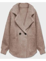 Krátký béžový přehoz přes oblečení typu alpaka model 18059125 - MADE IN ITALY