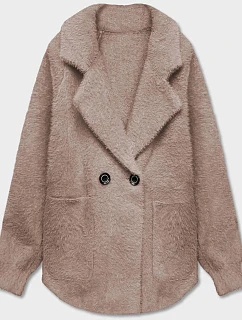 Krátký béžový přehoz přes oblečení typu alpaka model 18059125 - MADE IN ITALY