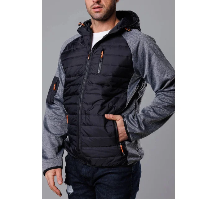 pánská sportovní bunda z různých spojených materiálů model 18347865 - J.STYLE pánská sportovní bunda z různých spojených materiálů model 18347865 - J.STYLE