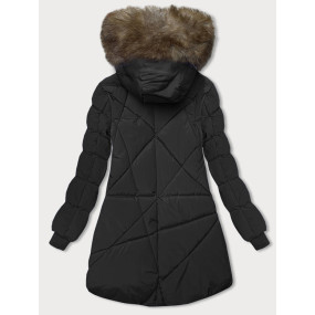 Čierna zimná bunda s kapucňou (LHD-23015)