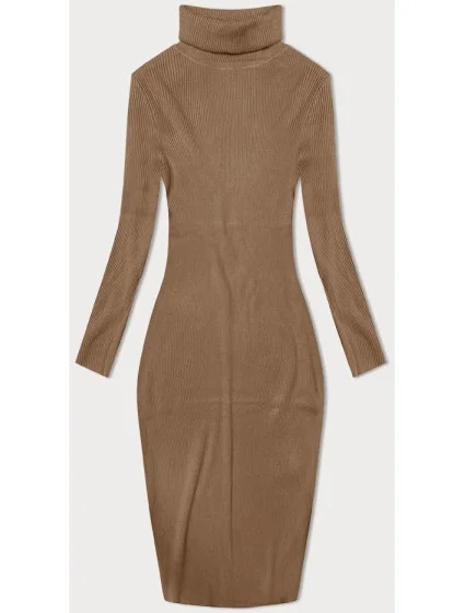 Tmavě béžové tužkové šaty s rolákem model 20082433 - NEW COLLECTION