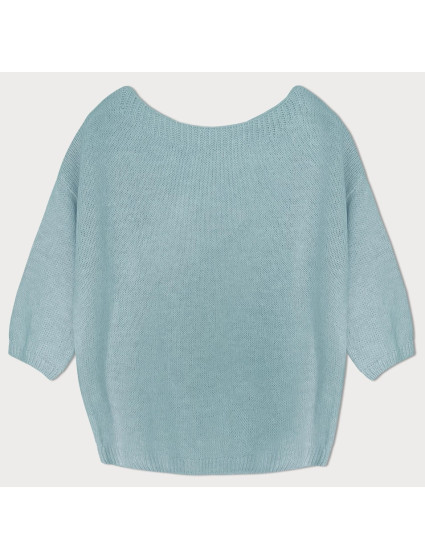 Volný svetr v mátové barvě s mašlí na zádech (759ART)