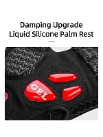 Cyklistické rukavice Rockbros S169BR L s gélovými vankúšikmi - čierno-červené