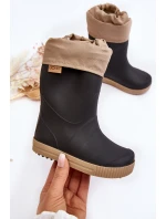 Dziecięce Kalosze Z Ocieplaczem Snow Wave Gokids 981 Czarno-Beżowe Dziecięce Kalosze Z Ocieplaczem Snow Wave Gokids 981 Czarno-Beżowe