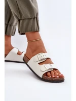 Dámské sandály s přezkami bílé model 21653013 - Boto