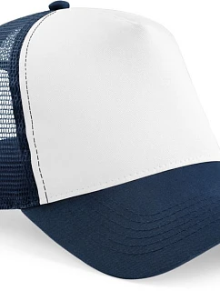Beechfield B 640B Detská 5-panelová čiapka Trucker 53.640B francúzska námornícka modrá/biela