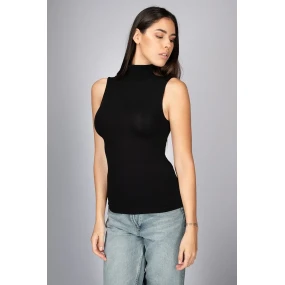 Intimidea Dámske tričko bez rukávov so stojačikom Farba: Čierna, Veľkosť: Intimidea Dámske tričko bez rukávov so stojačikom Farba: Čierna, Veľkosť: