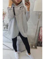 Šedá mikina s krátkým zipem