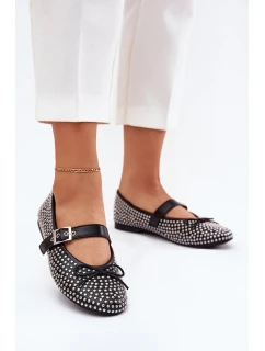 Zdobione Baleriny Z Kokardką I Paskiem Czarne Zdivisa