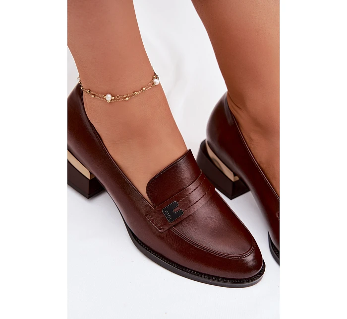 Dámské polobotky na klínu Vinceza 58625 Hnědé