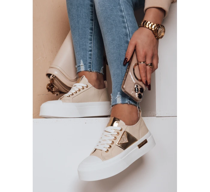 Dámske tenisky na platforme TRENDIS beige FashionStreet ZY0704