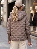 Kurtka damska pikowana z kapturem beżowa model 22341106 - FashionStreet