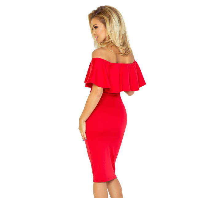 Červené šaty s volánikmi model 4977157