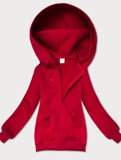 Červená dámska mikina na zips s kapucňou S'West (B-12#)