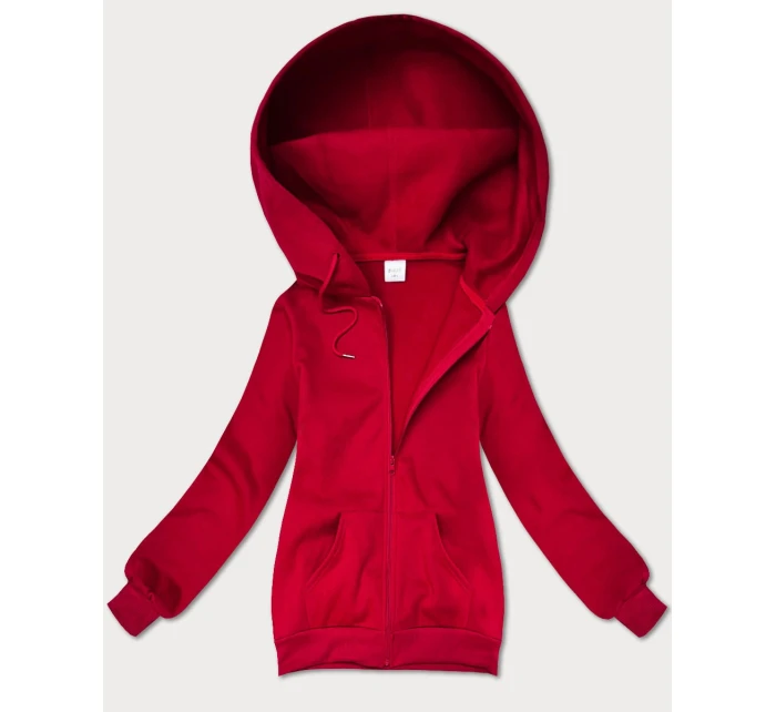 Červená dámska mikina na zips s kapucňou S'West (B-12#)