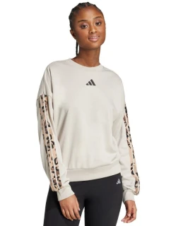 Dámská mikina Animal Print 3Stripes French Terry Sweatshirt cream model 21720669 - ADIDAS