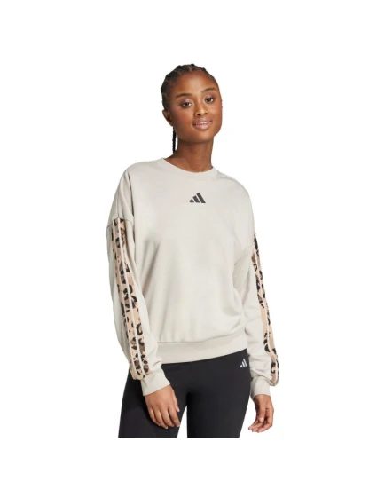Dámská mikina Animal Print 3Stripes French Terry Sweatshirt cream model 21720669 - ADIDAS