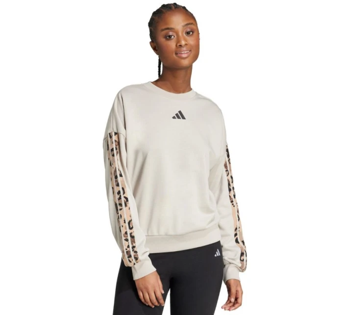Dámská mikina Animal Print 3Stripes French Terry Sweatshirt cream model 21720669 - ADIDAS