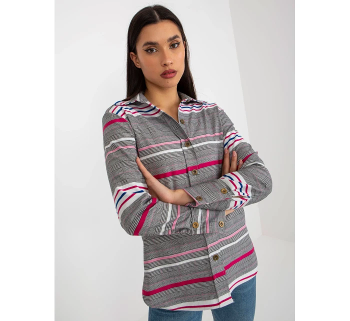 Dámska košeľa LK KS 509165.06X biela a ružová - FPrice Dámska košeľa LK KS 509165.06X biela a ružová - FPrice