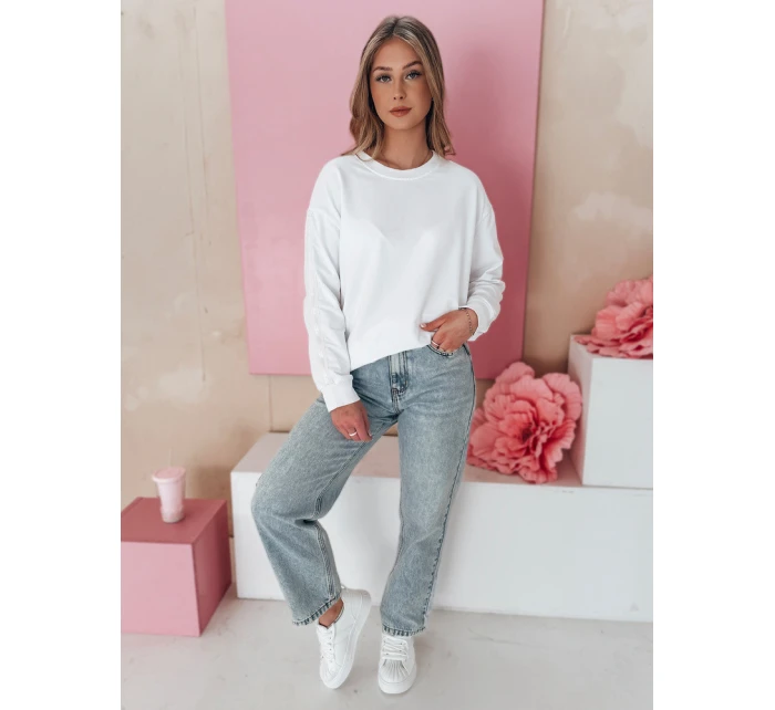 Dámská jednobarevná mikina bílá Dstreet model 21985698 - FashionStreet