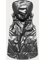 Šedá dámska rozšírená obojstranná vesta (B8006-70)