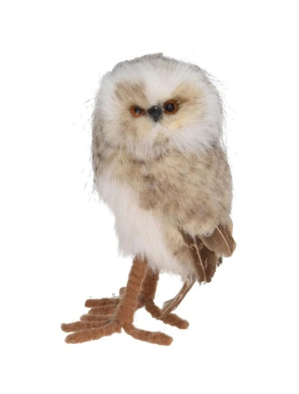 DEKORATÍVNA SOVA STOJACA VĽAVO 17CM HNEDÁ