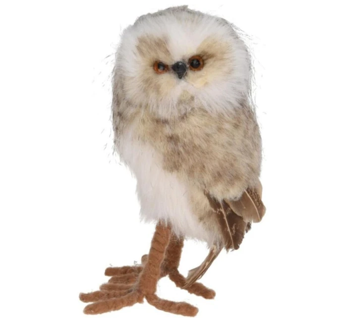 DEKORATÍVNA SOVA STOJACA VĽAVO 17CM HNEDÁ