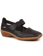 W model 22008934 tmavě modrá kožená polobotka - Rieker