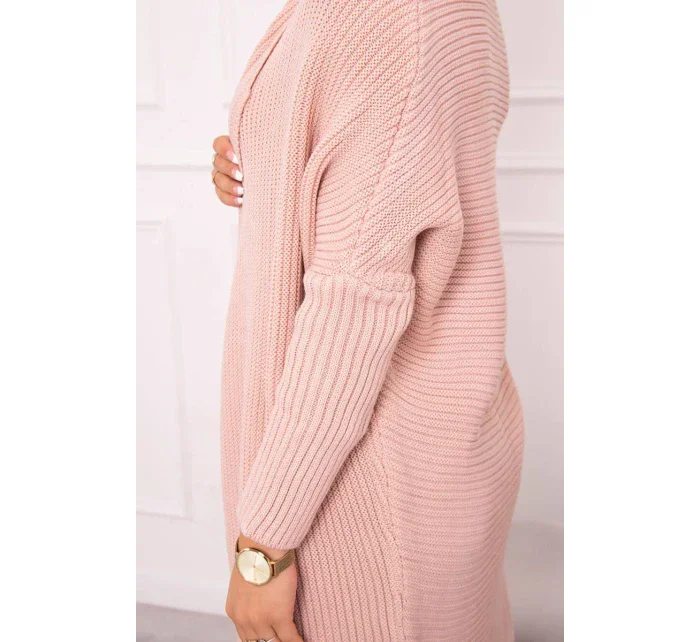 Svetr s netopýřími rukávy pudrově růžový