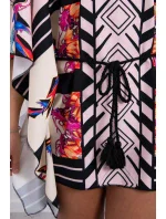 šaty s vázáním v pudrově růžové model 18746604 - K-Fashion šaty s vázáním v pudrově růžové model 18746604 - K-Fashion