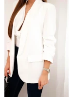 Sako s klopami elegantné ecru