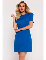M777 Mini šaty s ramennými vypchávkami - modré