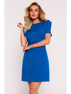 Mini šaty s na ramenou modré model 19660659 - Moe