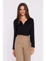 model 20503074 Halenka s dlouhými rukávy černá - STYLOVE model 20503074 Halenka s dlouhými rukávy černá - STYLOVE