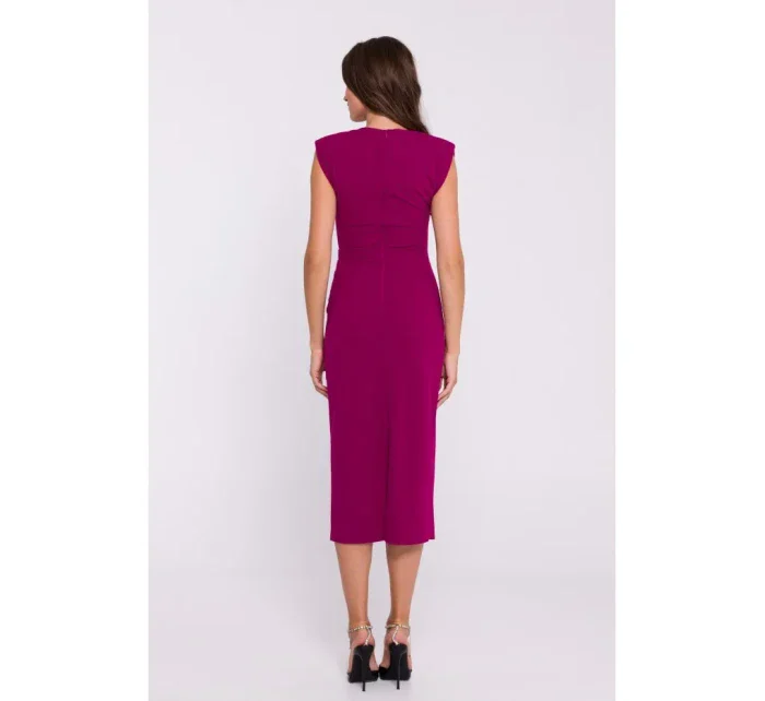 model 20531350 Midi šaty bez rukávů švestka - STYLOVE model 20531350 Midi šaty bez rukávů švestka - STYLOVE