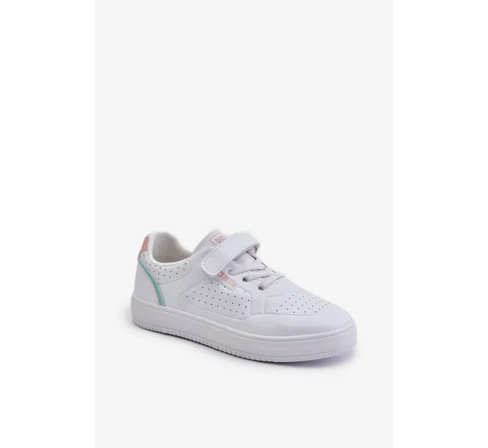 Detské tenisky z ekokože na suchý zips Big Star White