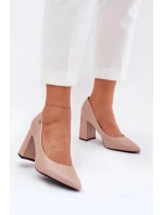Elegantné dámske lodičky na širokom podpätku Vinceza - béžové Elegantné dámske lodičky na širokom podpätku Vinceza - béžové