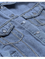 Světle modrá dámská džínová denim bunda se zirkony (T2861)