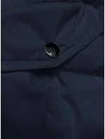 Tmavomodrá dámska zimná páperová bunda (2M-007)