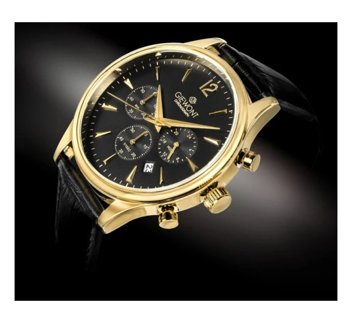 Pánské hodinky Chronograph Sapphire Black and Gold model 21807553 - Giewont Pánské hodinky Chronograph Sapphire Black and Gold model 21807553 - Giewont