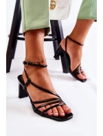 Klasyczne Lakierowane Sandały Na Obcasie Czarne Milani Klasyczne Lakierowane Sandały Na Obcasie Czarne Milani