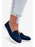 Dámské mokasíny z přírodního semiše Vinceza 95360 tmavě modré