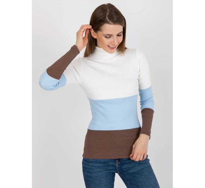 Dámska blúzka RV BZ 8465 1.37P biela a modrá - FPrice Dámska blúzka RV BZ 8465 1.37P biela a modrá - FPrice