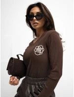 Bluzka RV BZ model 21776389 ciemny brązowy - FPrice Bluzka RV BZ model 21776389 ciemny brązowy - FPrice