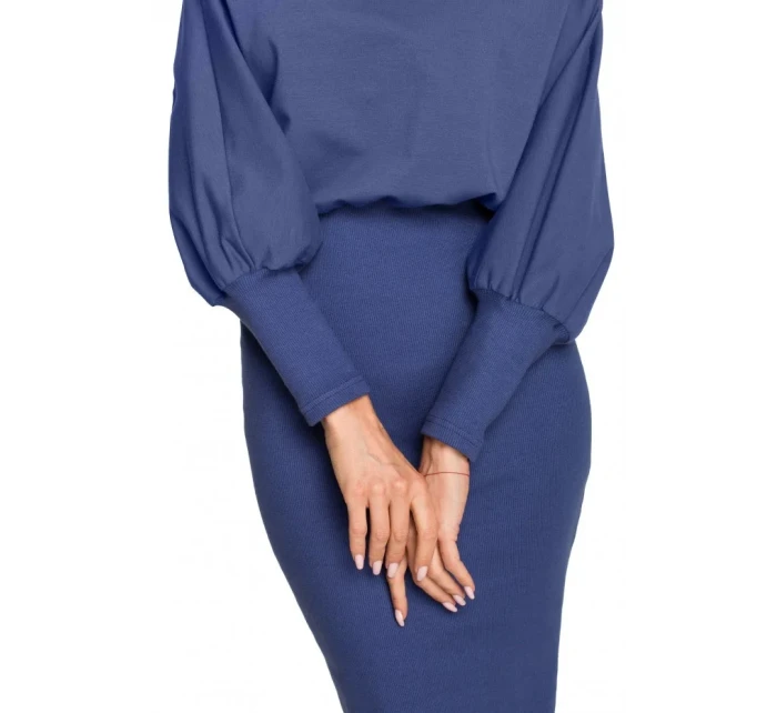Pletené šaty v hladké indigo model 18004240 - Moe