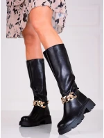 Krásne čierne ploché topánky na podpätku pre ženy Krásne čierne ploché topánky na podpätku pre ženy