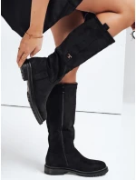 Dámské semišové černé kozačky Dstreet model 21993173 - FashionStreet