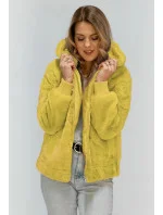 Žltá plyšová bunda s kapucňou (2019)