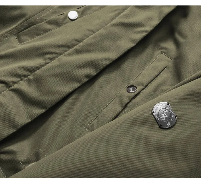 Khaki-béžová dámska zimná bunda (m-21356)